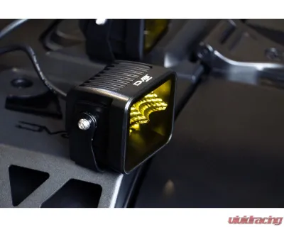 DV8 Off-Road 3-Inch Elite Series LED Amber Pod Light for Jeep Wrangler 2007-2018 - BE3EW40W-A