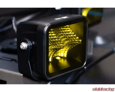 DV8 Off-Road 3-Inch Elite Series LED Amber Pod Light for Jeep Wrangler 2007-2018 - BE3EW40W-A