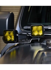 DV8 Off-Road 3-Inch Elite Series LED Amber Pod Light for Jeep Wrangler 2007-2018                                     - BE3EW40W-A - Image 10