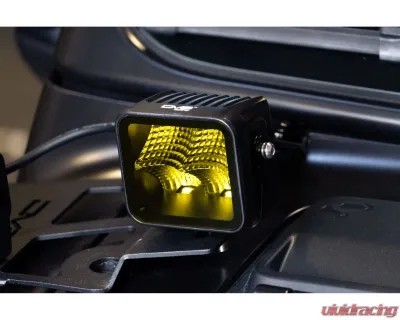 DV8 Off-Road 3-Inch Elite Series LED Amber Pod Light for Jeep Wrangler 2007-2018 - BE3EW40W-A