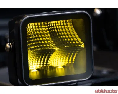 DV8 Off-Road 3-Inch Elite Series LED Amber Pod Light for Jeep Wrangler 2007-2018 - BE3EW40W-A