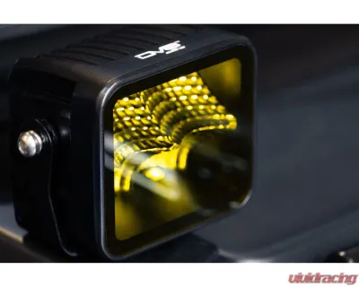 DV8 Off-Road 3-Inch Elite Series LED Amber Pod Light for Jeep Wrangler 2007-2018 - BE3EW40W-A