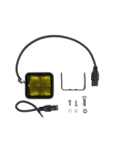 DV8 Off-Road 3-Inch Elite Series LED Amber Pod Light for Jeep Wrangler 2007-2018                                     - BE3EW40W-A - Image 5