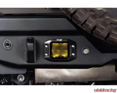 DV8 Off-Road 3-Inch Elite Series LED Amber Flush Mount Pod Light for Jeep Wrangler 2007-2018 - BE3FMW40W-A