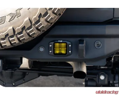 DV8 Off-Road 3-Inch Elite Series LED Amber Flush Mount Pod Light for Jeep Wrangler 2007-2018 - BE3FMW40W-A