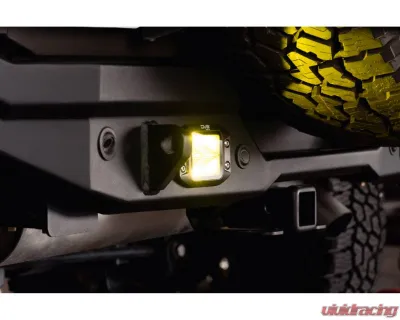 DV8 Off-Road 3-Inch Elite Series LED Amber Flush Mount Pod Light for Jeep Wrangler 2007-2018 - BE3FMW40W-A