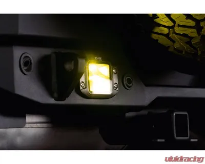 DV8 Off-Road 3-Inch Elite Series LED Amber Flush Mount Pod Light for Jeep Wrangler 2007-2018 - BE3FMW40W-A