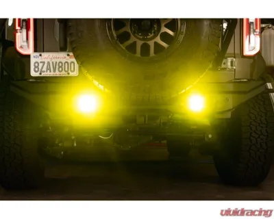 DV8 Off-Road 3-Inch Elite Series LED Amber Flush Mount Pod Light for Jeep Wrangler 2007-2018 - BE3FMW40W-A