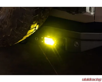 DV8 Off-Road 3-Inch Elite Series LED Amber Flush Mount Pod Light for Jeep Wrangler 2007-2018 - BE3FMW40W-A