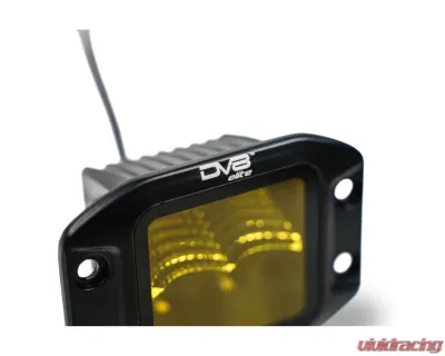 DV8 Off-Road 3-Inch Elite Series LED Amber Flush Mount Pod Light for Jeep Wrangler 2007-2018 - BE3FMW40W-A