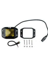 DV8 Off-Road 3-Inch Elite Series LED Amber Flush Mount Pod Light for Jeep Wrangler 2007-2018                                     - BE3FMW40W-A - Image 5