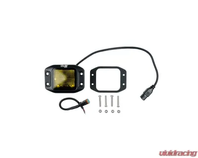 DV8 Off-Road 3-Inch Elite Series LED Amber Flush Mount Pod Light for Jeep Wrangler 2007-2018 - BE3FMW40W-A