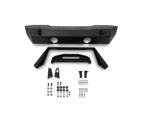DV8 Off-Road FS-25 Stubby Front Bumper with Plated Bull Bar for Jeep Wrangler JK/JL, Gladiator JT 2007
