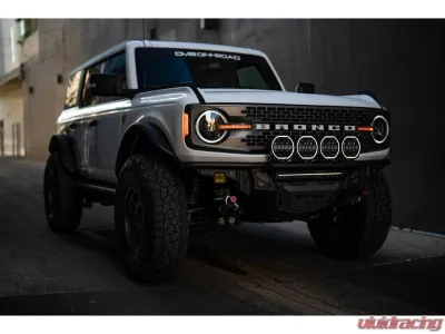 DV8 Offroad 7-Inch Halo Elite Round Light w/ Accent Halo - BE7RW108W-H