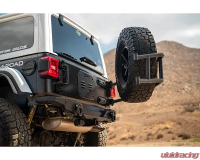 DV8 Off-Road Body Mounted Tire Carrier for Jeep Wrangler JL 2018-2025, Fits Tires Up to 40x13.50 - TCJL-14