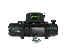 DV8 Off-Road Xtract 12,000 lb Winch with Synthetic Rope, Relocatable Solenoid Box, 80 ft Line