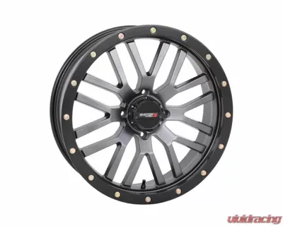 System 3 Off-Road ST-3 Simulated Beadlock Wheels 20x6.5 4x137 4+2.5 10mm Gunmetal Grey | Black - 20S3-1537