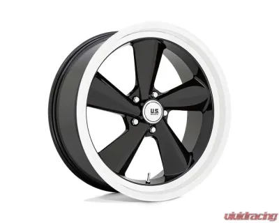 US Mag 1PC U136 TS Wheel 22x9 5x127 | 5x5 15mm Gloss Black w/Diamond Cut Lip - U13622907355L