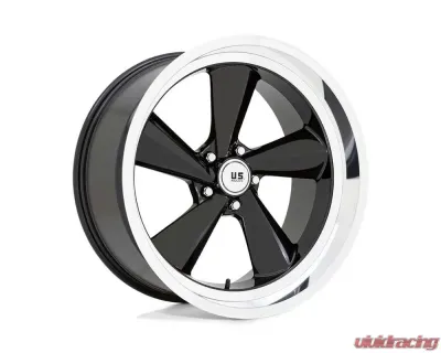US Mag 1PC U136 TS Wheel 22x10.5 5x5.0 0mm Gloss Black w/Diamond Cut Lip - U13622057357L