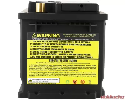 Antigravity 40Ah T6/L2 Lithium Car Battery w/Re-Start - AG-T6-40-RS