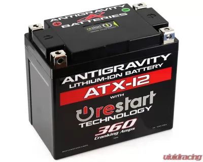 Antigravity 360 Cranking Amps ATX12 Lithium Battery w/Re-Start - AG-ATX12-RS