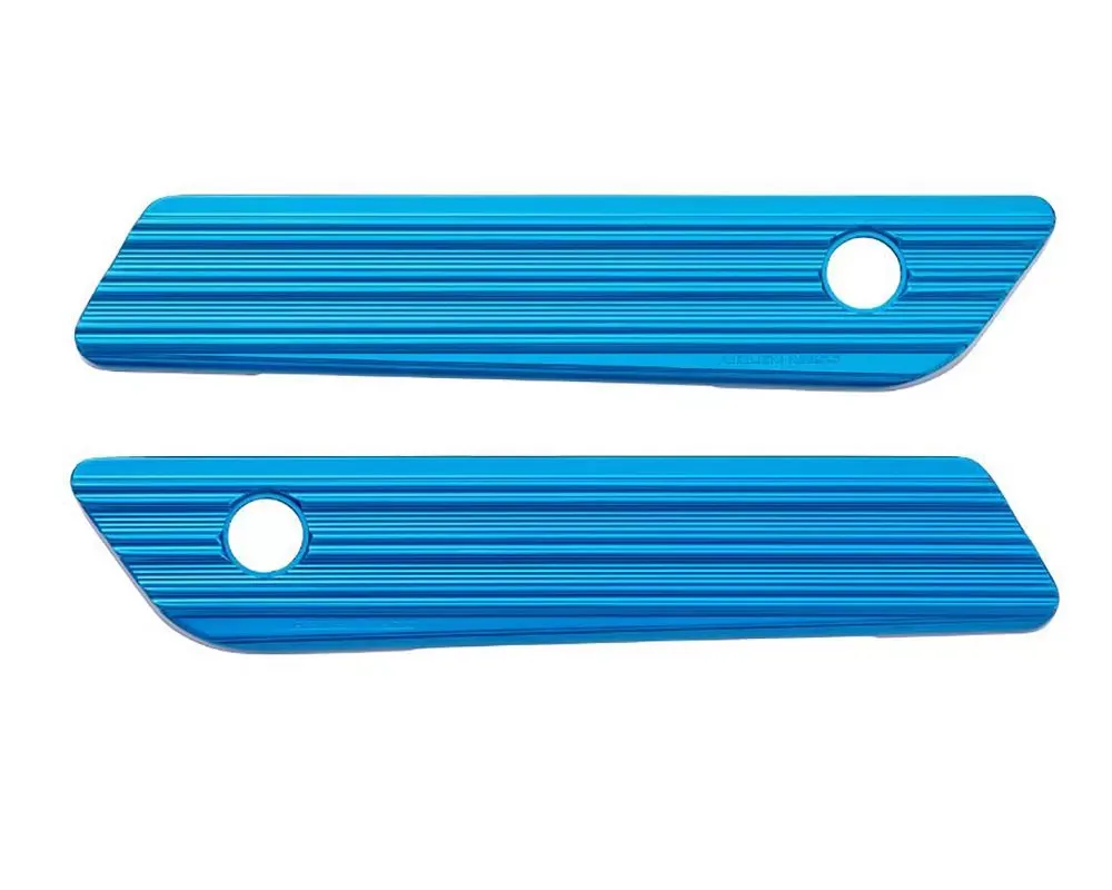 Arlen Ness 10-Gauge Blue Saddlebag Latch Covers Harley Davidson FLT Touring | Bagger 2014+ - 03-604