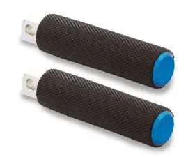 Arlen Ness Knurled Standard Male Mount Blue Footpegs Harley Davidson