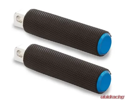 Arlen Ness Knurled Standard Male Mount Blue Footpegs Harley Davidson - 07-937