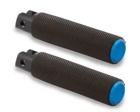 Arlen Ness Knurled Passenger Blue Footpegs Harley Davidson Softail 2018+
