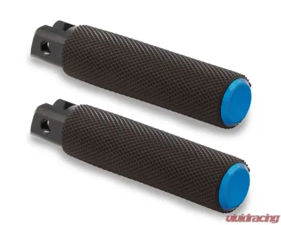Arlen Ness Knurled Passenger Blue Footpegs Harley Davidson Softail 2018+ - 07-951