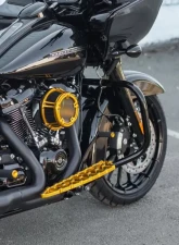 Arlen Ness Knurled Driver Gold Footpegs Harley Davidson Softail | Pan America | LiveWire | Sportster S 2018+                                     - 07-952 - Image 3