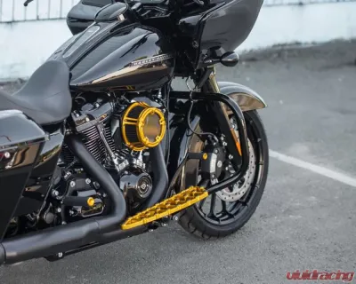 Arlen Ness Knurled Driver Gold Footpegs Harley Davidson Softail | Pan America | LiveWire | Sportster S 2018+ - 07-952