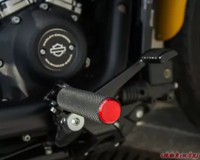 Arlen Ness Knurled Passenger Red Footpegs Harley Davidson Softail 2018+ - 07-955