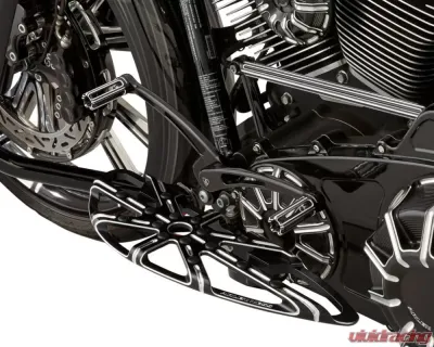 Arlen Ness 10-Gauge Driver and Passenger Black Floorboards Harley Davidson FL Softail 2018+ - 410-005