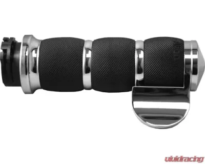Avon Grips Chrome Air Cushioned Grips w/FBW Throttle Boss - AIR-90-CH-FLY-B
