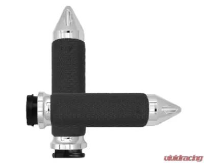 Avon Grips Chrome Memory Foam Spike Grips w/FBW Throttle - MF-63A-CH-FL-SP
