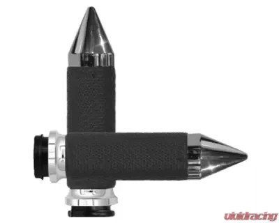 Avon Grips Chrome Memory Foam Spike Grips w/FBW Throttle - MF-63B-CH-FL-SP