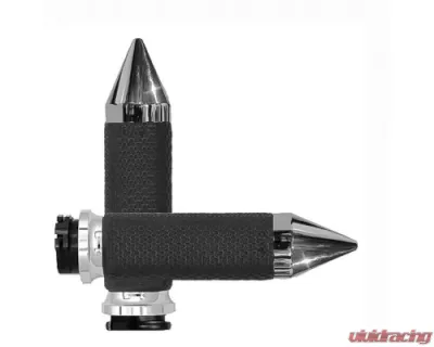 Avon Grips Chrome Memory Foam Spike Grips w/Cable Throttle - MF-63B-CH-SPK