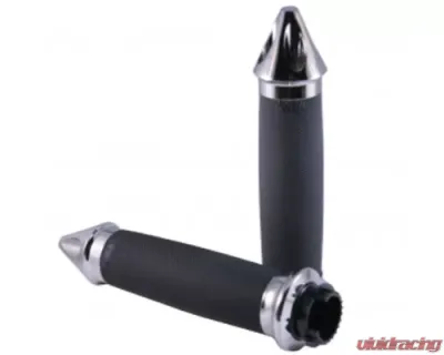 Avon Grips Chrome MT Custom Contour Anonized Spike Grips - MT-CC-85-CH-SPK