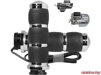 Avon Grips Velvet Air Heated Chrome Twist Grip - AIR-93-F24-HT