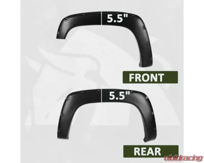 Bulken Offroad Matte Black Rivet Style Fender Flares GMC C10 | Chevrolet C/K 1500 1988-1998 - BKN-14818029