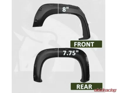 Bulken Offroad Matte Black Rivet Style Fender Flares Chevrolet Silverado 1500 | 2500HD | 3500HD 2007-2013 - BKN-14818241