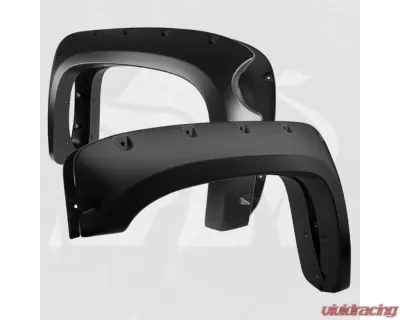 Bulken Offroad Matte Black Rivet Style Fender Flares Chevrolet Silverado 1500 Short Bed Fleetside 2007-2013 - BKN-14818264