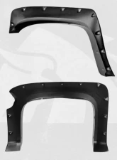Bulken Offroad Matte Black Rivet Style Fender Flares Chevrolet Silverado 1500 Short Bed Fleetside 2007-2013                                     - BKN-14818264 - Image 4