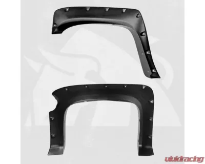 Bulken Offroad Matte Black Rivet Style Fender Flares Chevrolet Silverado 1500 Short Bed Fleetside 2007-2013 - BKN-14818264