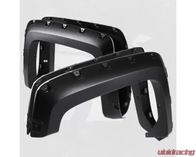 Bulken Offroad Matte Black Rivet Style Fender Flares Chevrolet Silverado 2500HD | 3500HD 2014-2018 - BKN-14818645