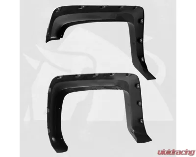 Bulken Offroad Matte Black Rivet Style Fender Flares Chevrolet Silverado 2500HD | 3500HD 2014-2018 - BKN-14818645