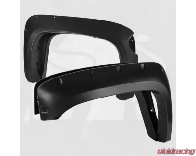 Bulken Offroad Matte Black Rivet Style Fender Flares Chevrolet Silverado 2500HD | 3500HD Short Bed 2014-2018 - BKN-14818702