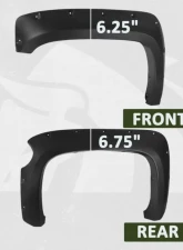 Bulken Offroad Matte Black Rivet Style Fender Flares Chevrolet Silverado 2500HD | 3500HD Short Bed 2014-2018                                     - BKN-14818702 - Image 5