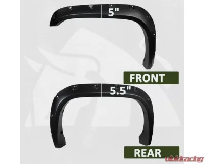 Bulken Offroad Matte Black Rivet Style Fender Flares Dodge RAM 1500| 2500 | 3500 1994-2001 - BKN-14824008